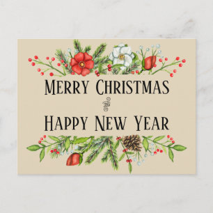 Postal Feliz Navidad y feliz año nuevo personalizado