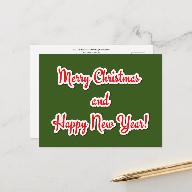 Postal Feliz Navidad y próspero año nuevo (Anverso/Reverso In Situ)