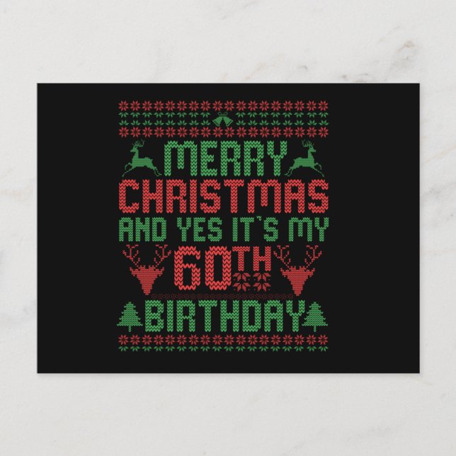 Postal Feliz Navidad Y Sí Es El Regalo De Cumpleaños De M (Anverso)