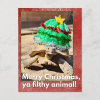 Feliz Navidad ya sucio animal Tortuga sarcástica