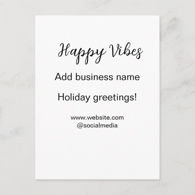 Postal Feliz Navidades de vibraciones saludos de vacacion (Anverso)