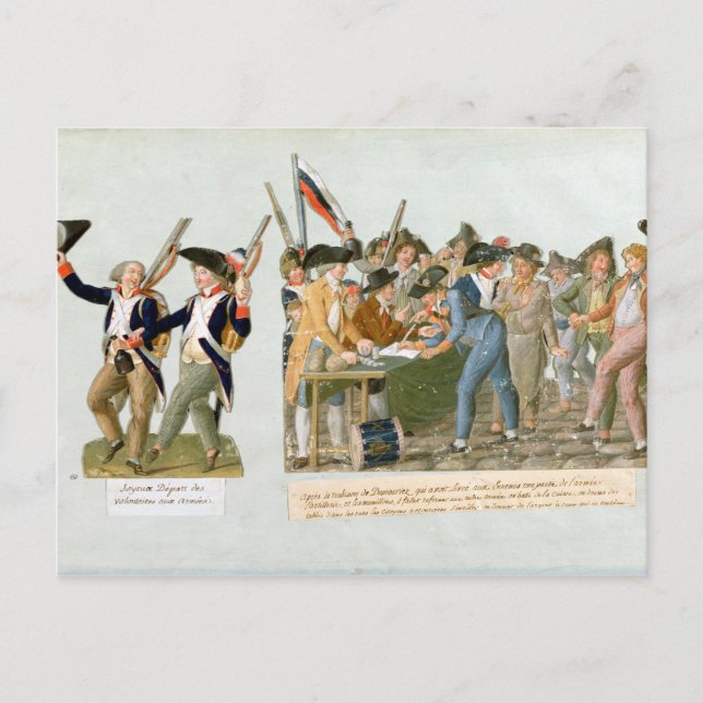Postal Feliz partida de los voluntarios del ejército (Anverso)