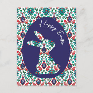 Postal 🐰 Feliz Pascua 💙 ❤️ Bonitas baldosas turcas,