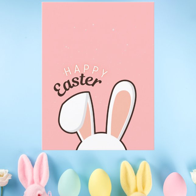 Postal Feliz Pascua Bungalow Ears Pink (Subido por el creador)