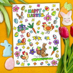 Postal Feliz Pascua Colorida