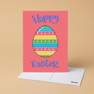 Postal Feliz Pascua con huevo