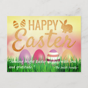 Postal Feliz Pascua con huevos personalizados