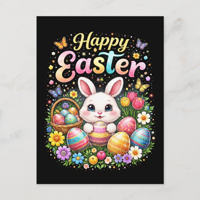 Postal Feliz Pascua Conejito (Anverso)