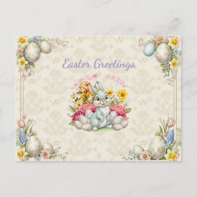 Postal Feliz Pascua Conejito Lindo (Anverso)