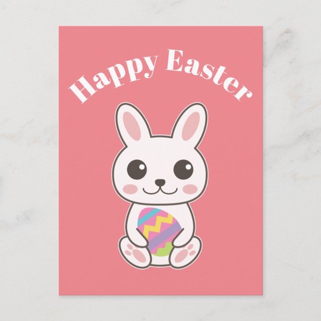 Postal Feliz Pascua Conejito Lindo (Anverso)