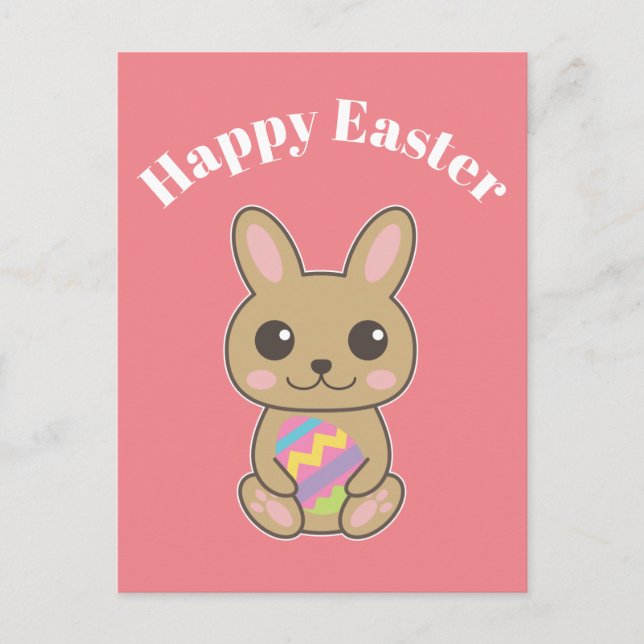 Postal Feliz Pascua Conejito Lindo (Anverso)