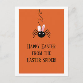 Postal Feliz Pascua desde Araña de Pascua divertidos huev