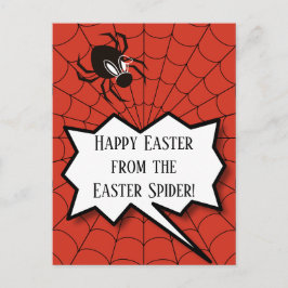 Postal Feliz Pascua desde la Araña de Pascua muchos huevo