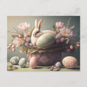 Postal Feliz Pascua desea colores pastel PostCard