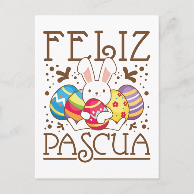 Postal Feliz Pascua Español (Anverso)
