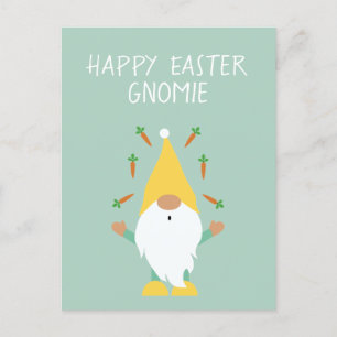 Postal Feliz Pascua Gnomie aplastando a las zanjas