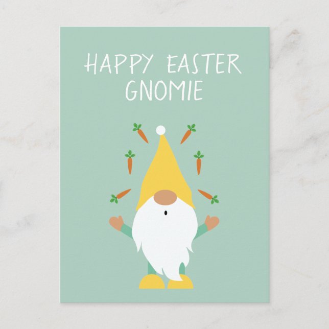 Postal Feliz Pascua Gnomie aplastando a las zanjas (Anverso)