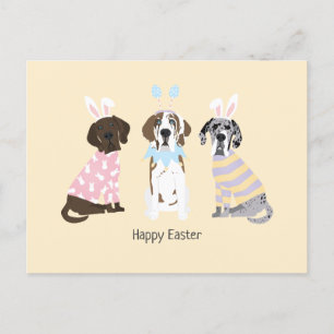 Postal Feliz Pascua, grandes perros daneses