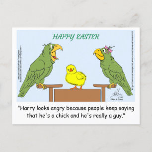 Postal ¡Feliz Pascua! "Harry se ve enfadado porque la gen