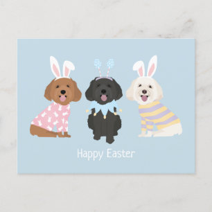 Postal Feliz Pascua Maltipoo Perros
