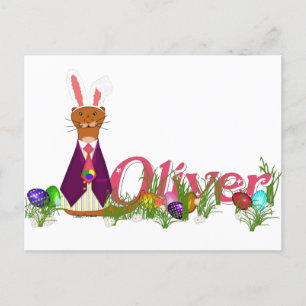 Postal Feliz Pascua Oliver el Otter