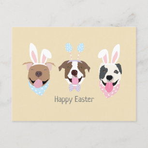 Postal Feliz Pascua: Perros Terribles de Toro Americano