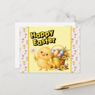 Postal Feliz Pascua Pollito