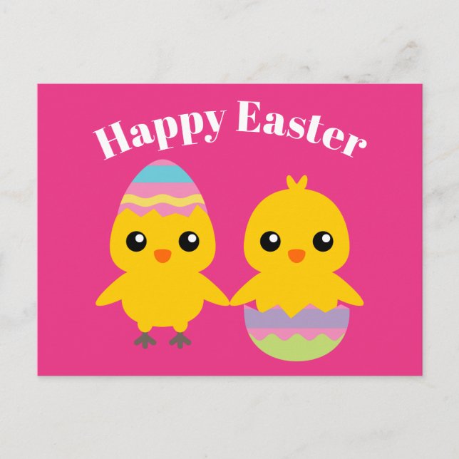 Postal Feliz Pascua Pollitos Lindos (Anverso)