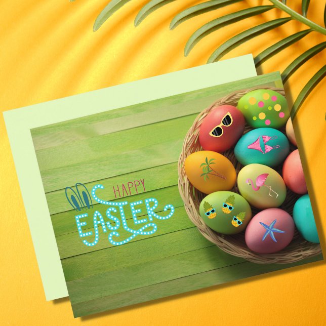 Postal Feliz Pascua Tropical Beach en vacaciones costeras (Subido por el creador)