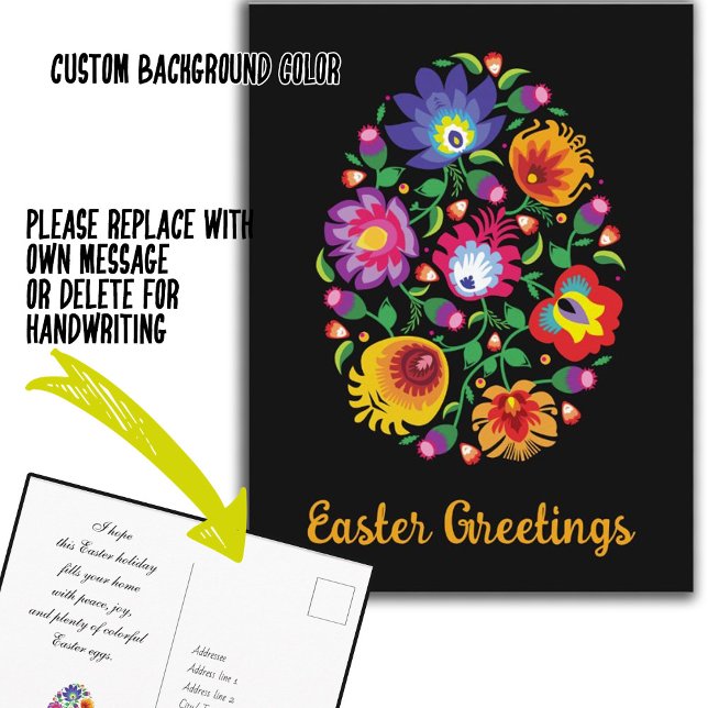 Postal 🥚🐰🥚Feliz Pascua (Wycinanki) personalizable (Subido por el creador)