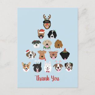 Postal Feliz Pawlidays Perro Árbol de Navidad