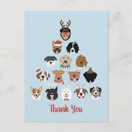 Postal Feliz Pawlidays Perro Árbol de Navidad