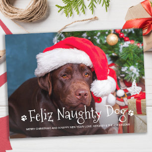 Postal Feliz perro travieso gracioso Mascota personalizad