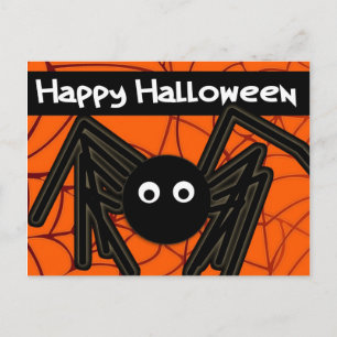 Postal Feliz Personalizable Araña Cuta de Halloween