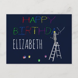 Postal Feliz personalizable divertido de cumpleaños