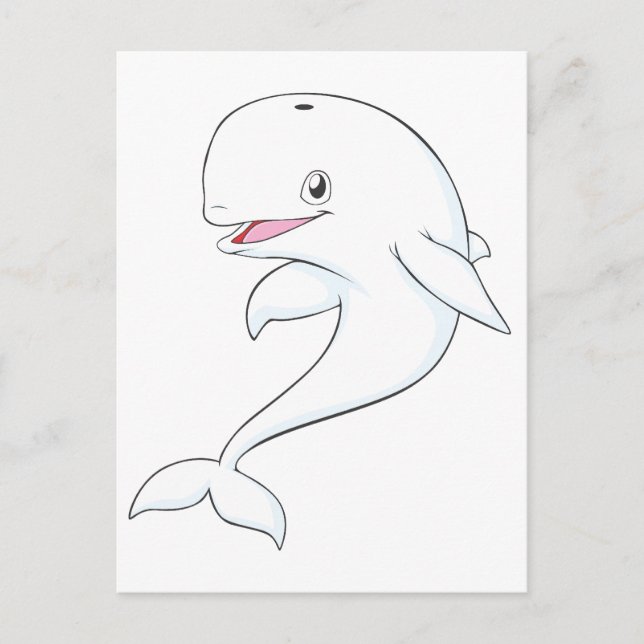 Postal Feliz Personalizado de ballenas de Beluga (Anverso)