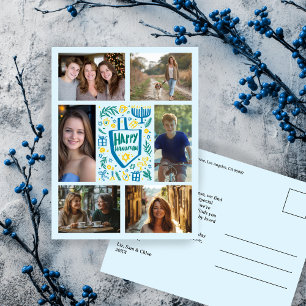 Postal FELIZ PERSONALIZADO de Doodle HANUKKAH 6 FESTIVAL