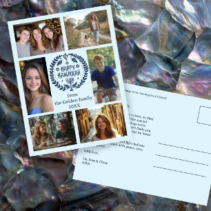 Postal FELIZ PERSONALIZADO de HANUKKAH 6 FESTIVIDAD FOTOG