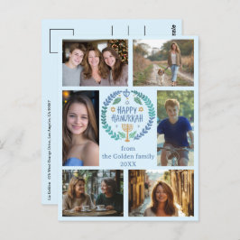 Postal FELIZ PERSONALIZADO de HANUKKAH 6 FESTIVIDAD FOTOG