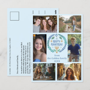Postal FELIZ PERSONALIZADO de HANUKKAH 6 FESTIVIDAD FOTOG