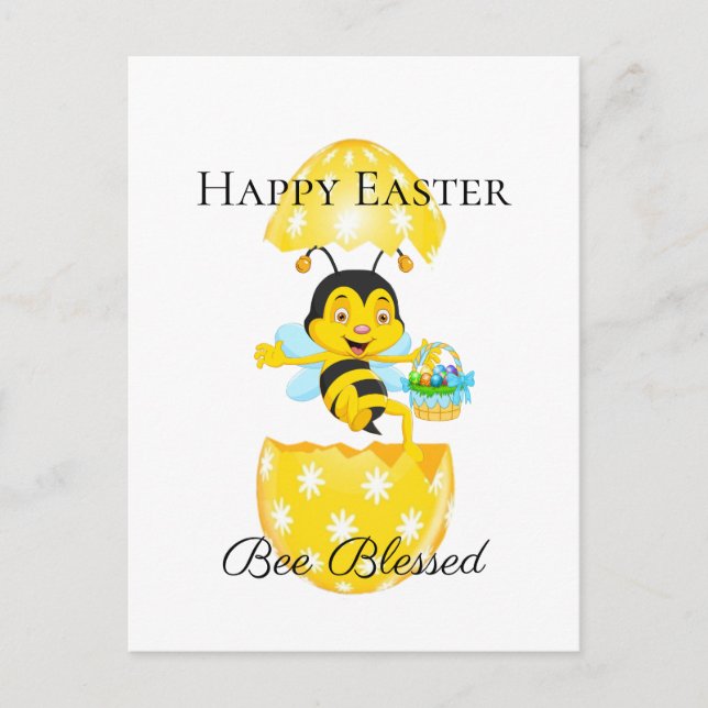 Postal Feliz Personalizado de la Abeja de Pascua (Anverso)