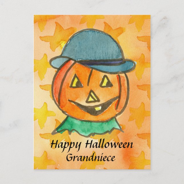 Postal Feliz Personalizado de la abuela de Halloween Jack (Anverso)