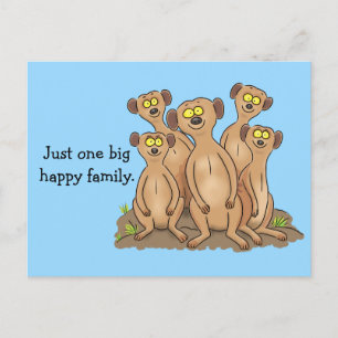 Postal Feliz personalizado de la familia Meerkat