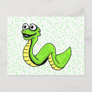 Postal Feliz Personalizado de serpiente brillante amarill