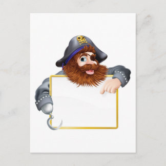 Postal Feliz pirata apuntando a la señal