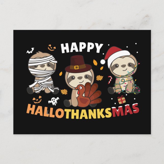 Postal Feliz post de feriado para Navidades de Hallothank (Anverso)