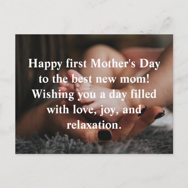 Postal feliz primer Día de la Madre, foto de vacaciones m (Anverso)