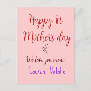 Postal Feliz primer día de las madres agregar nombre text