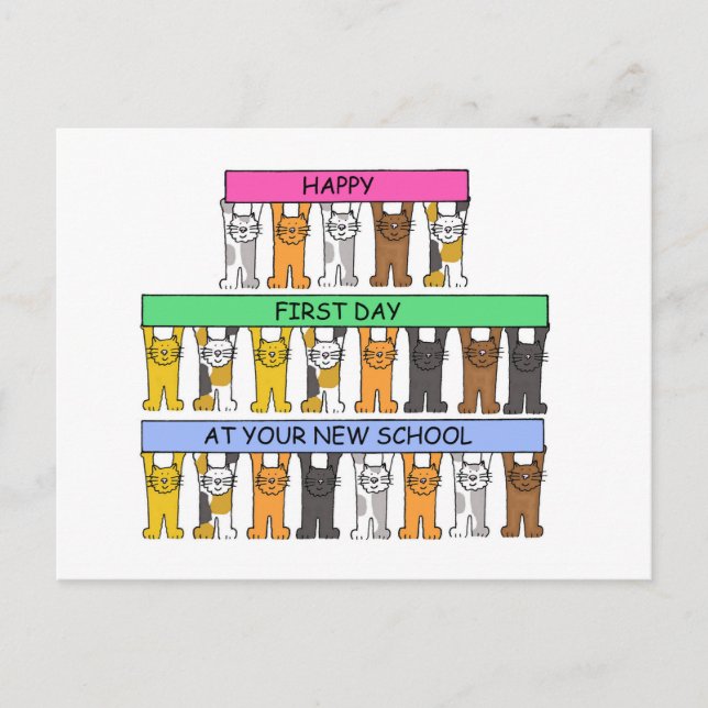 Postal Feliz primer día en tu nueva escuela (Anverso)
