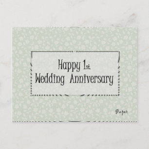 Postal Feliz primero. Aniversario boda